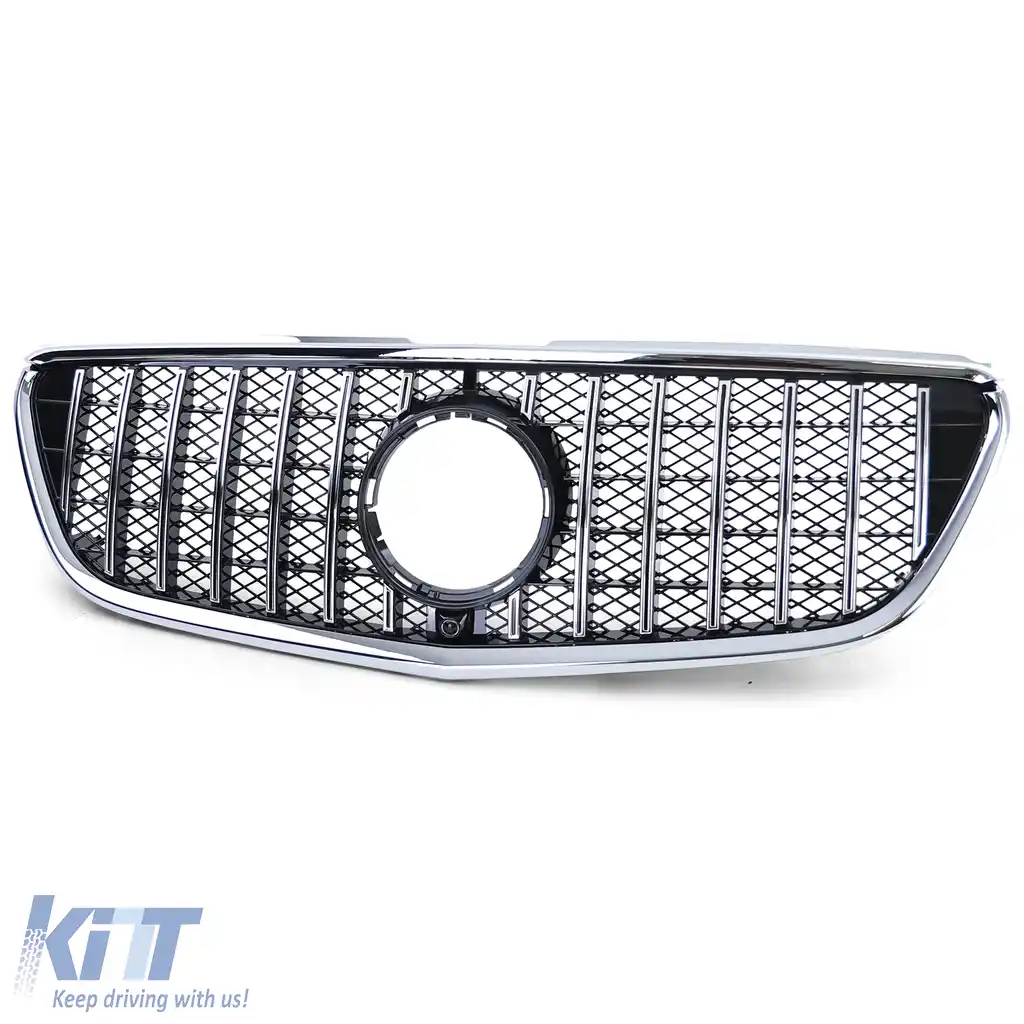 Grilă sport față neagră cromată, potrivită pentru Mercedes Vito W447 14-19-image-6192686