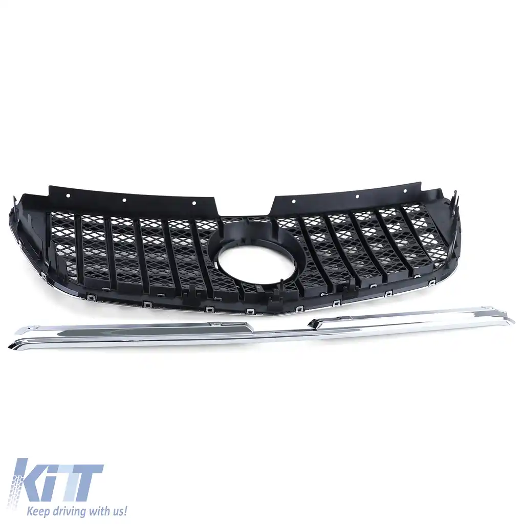 Grilă sport față neagră cromată, potrivită pentru Mercedes Vito W447 14-19-image-6192691