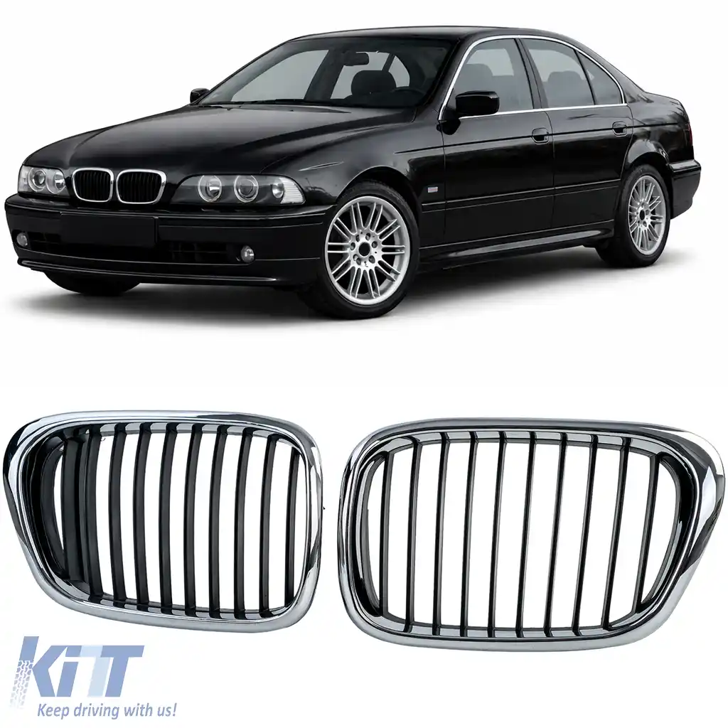 Grilă sport față neagră cromată, potrivită pentru BMW Seria 5 E39 1995-2003