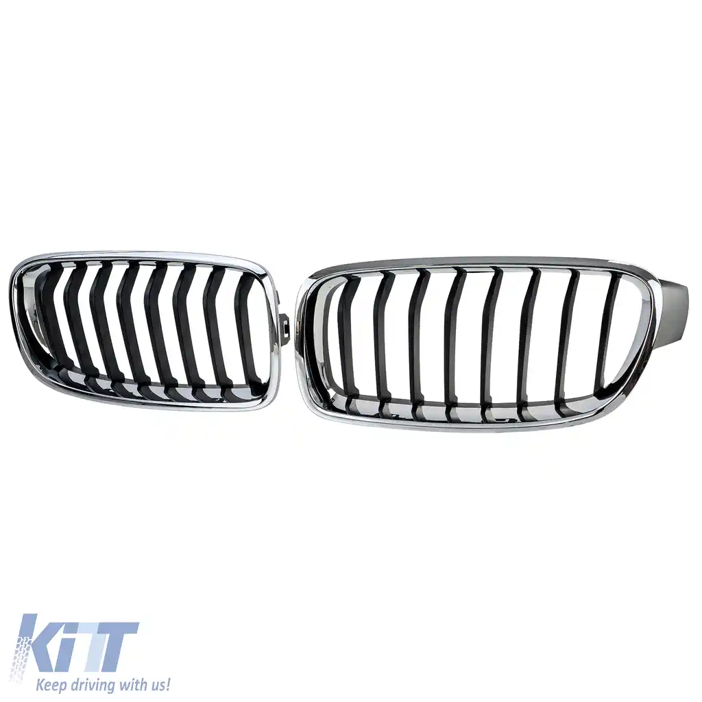 Grilă sport față neagră cromată, potrivită pentru BMW Seria 3 F30 F31 2011-2019-image-6211261