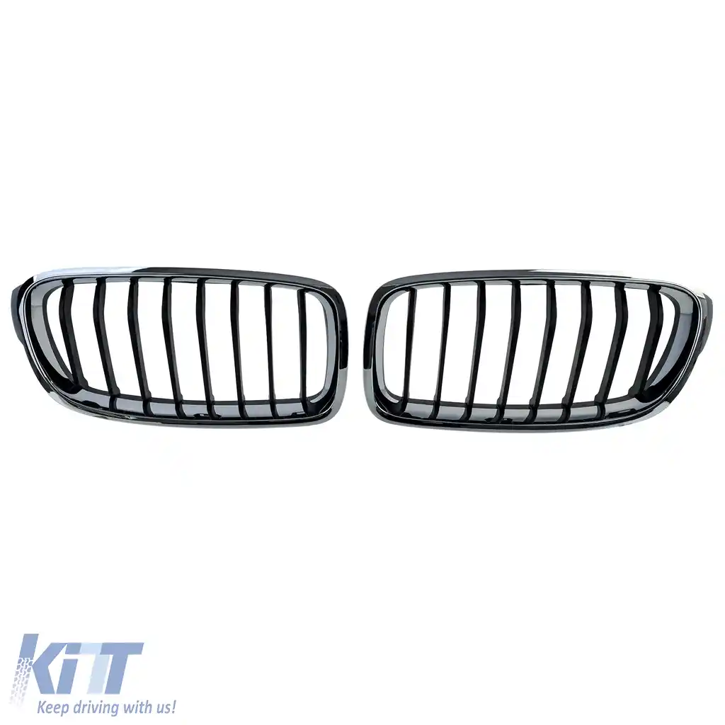 Grilă sport față neagră cromată, potrivită pentru BMW Seria 3 F30 F31 2011-2019-image-6211262