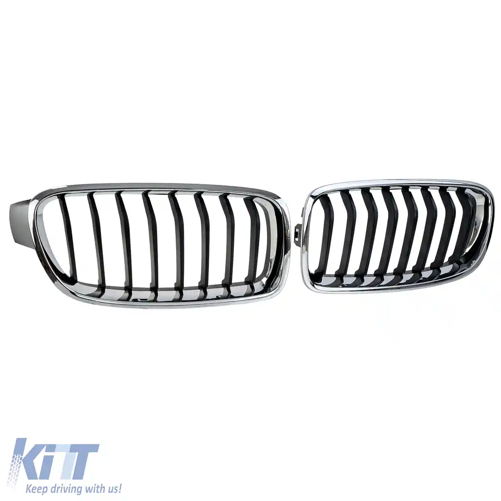 Grilă sport față neagră cromată, potrivită pentru BMW Seria 3 F30 F31 2011-2019-image-6211263
