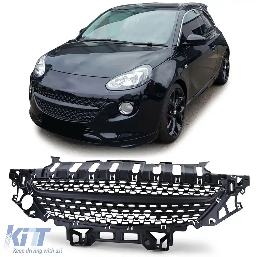 Grilă sport fără emblemă Black Edition neagră, potrivită pentru Opel Adam 12-19