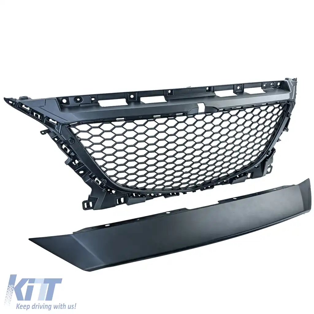Grilă sport fără emblemă în design fagure negru, potrivită pentru Mazda 3 BM 2013-2017-image-6196004