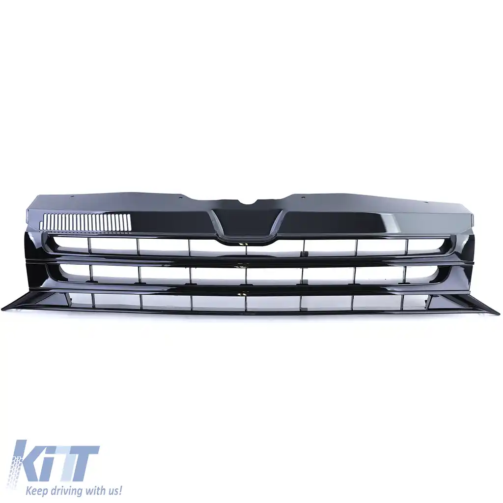 Grilă sport fără emblemă neagră lucioasă potrivită pentru VW Bus T5 Facelift 09-15-image-6202898