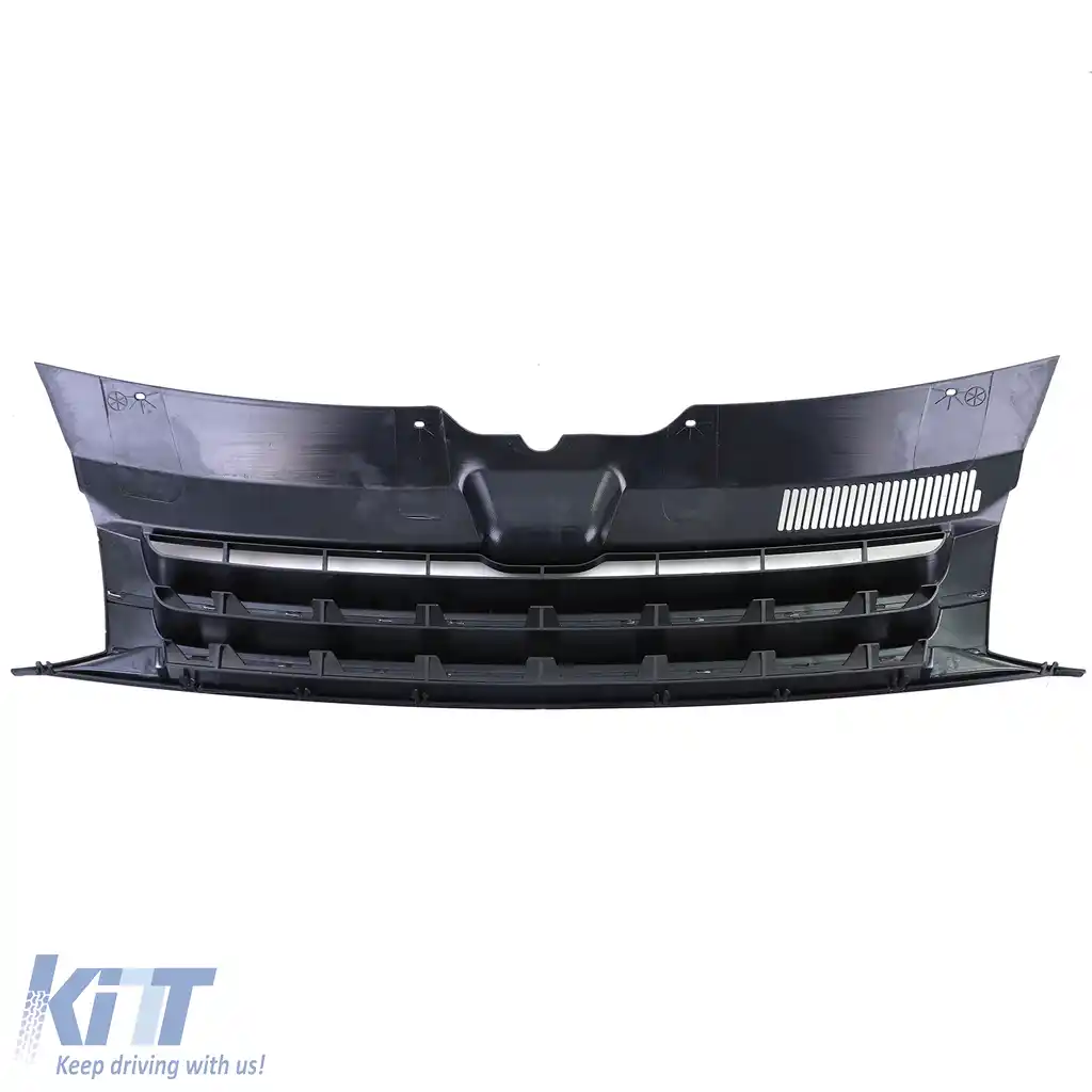 Grilă sport fără emblemă neagră mată, potrivită pentru VW Bus T5.2 Facelift 09-15-image-6198629