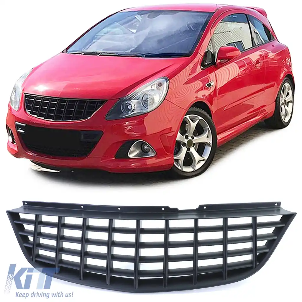 Grilă sport fără emblemă neagră, potrivită pentru Opel Corsa D pre-facelift 06-10