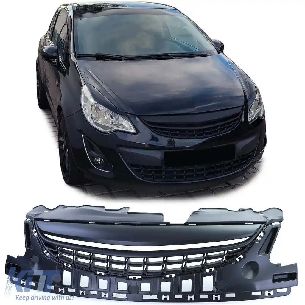 Grilă sport fără emblemă neagră, potrivită pentru Opel Corsa D 11-14
