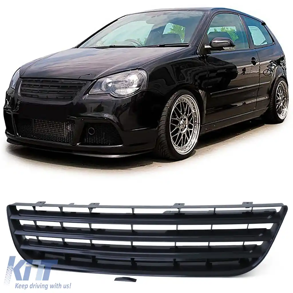 Grilă sport fără emblemă neagră, potrivită pentru VW Polo 9N3 05-09