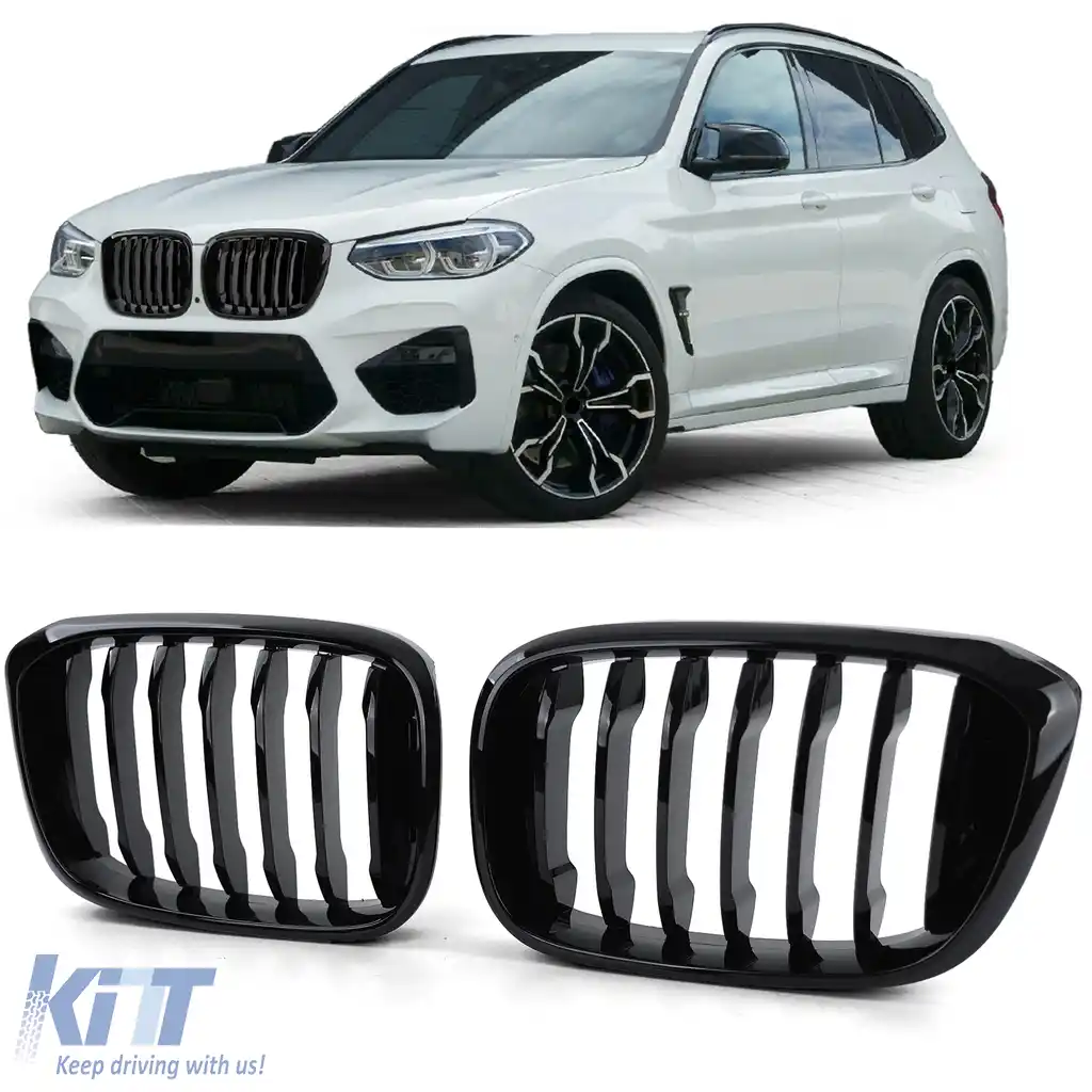 Grilă sport frontală lucioasă neagră, potrivită pentru BMW X3 G01 X4 G02 2017-2021
