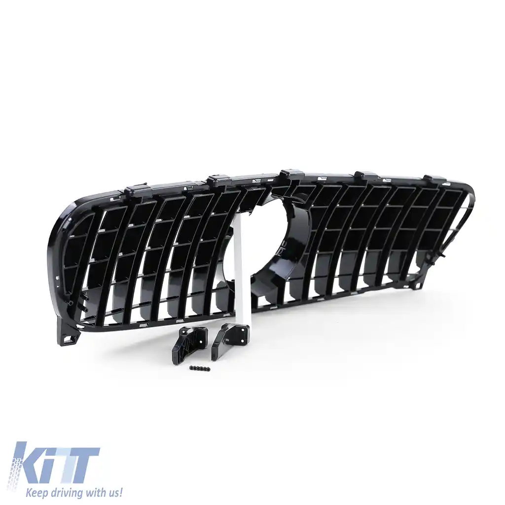 Grilă sport lucioasă neagră, potrivită pentru Mercedes GLA X156 Facelift 2017-2020-image-6196546