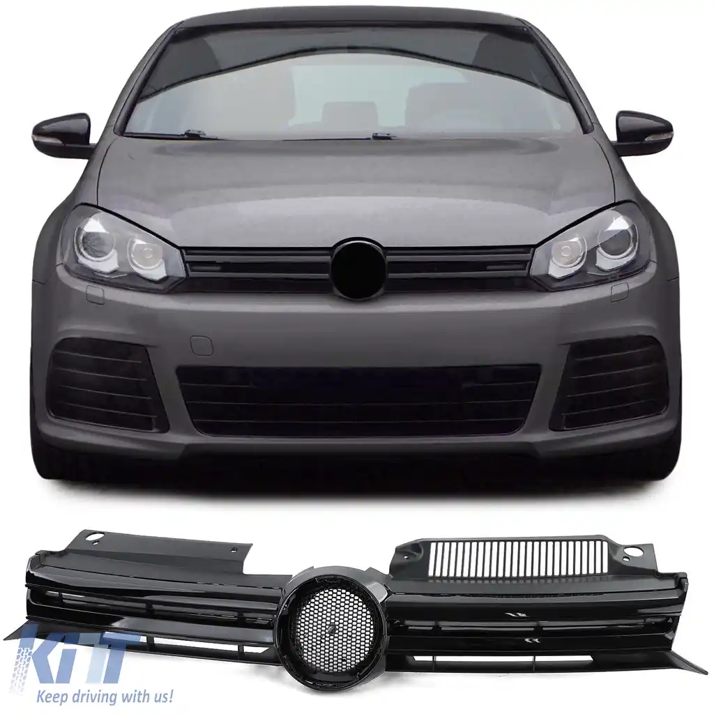 Grilă sport lucioasă neagră, potrivită pentru VW Golf 6 Sedan Variant Cabrio 08-13