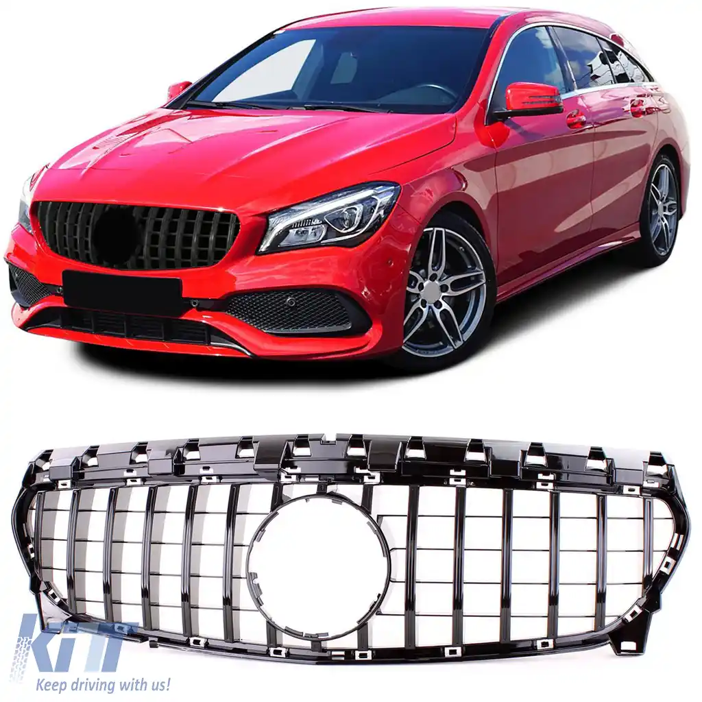 Grilă sport lucioasă neagră, potrivită pentru Mercedes CLA X117 Shooting Brake 15-19