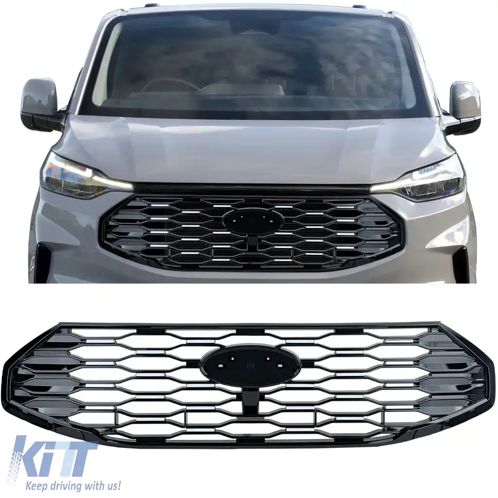 Grilă sport neagră cu crom, potrivită pentru Ford Tourneo Transit Custom din 2023