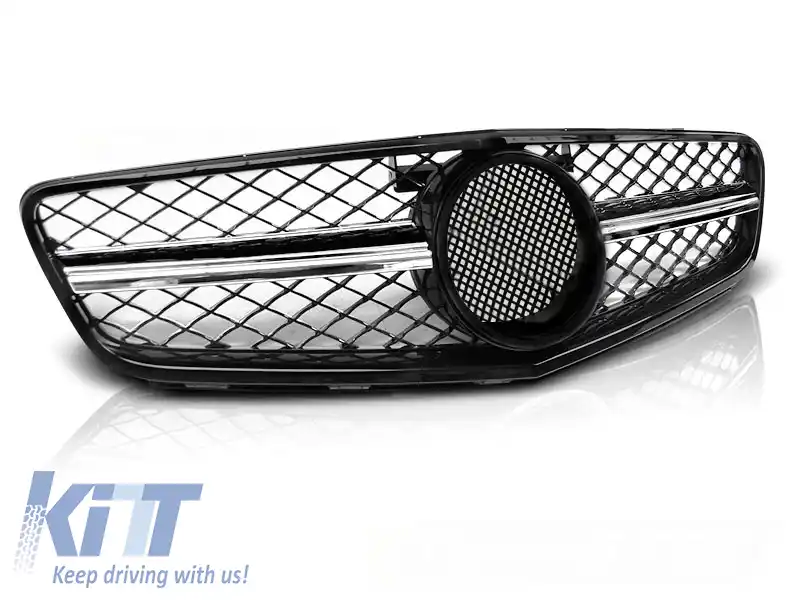 image-29-GRILĂ SPORT NEAGRĂ GLEDAȚĂ CU CROM se potrivește pentru MERCEDES W204 07-14