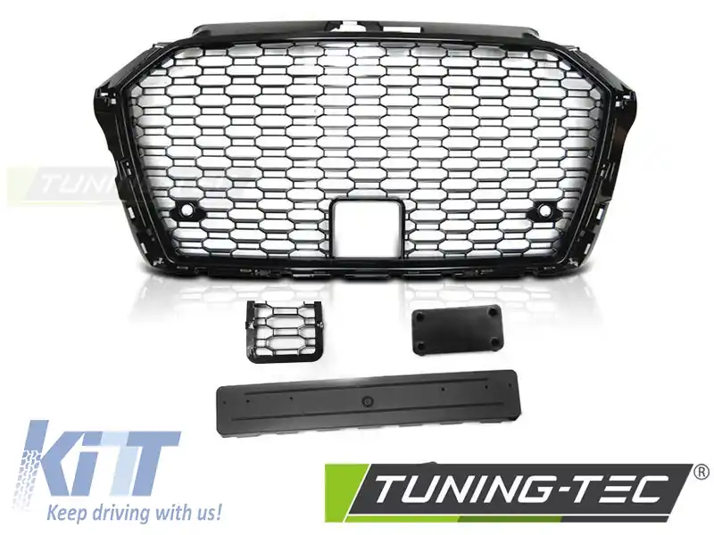 GRILĂ SPORT NEAGRĂ GLEDAȚĂ potrivită pentru AUDI A3 (8V) 17-20-image-6268059