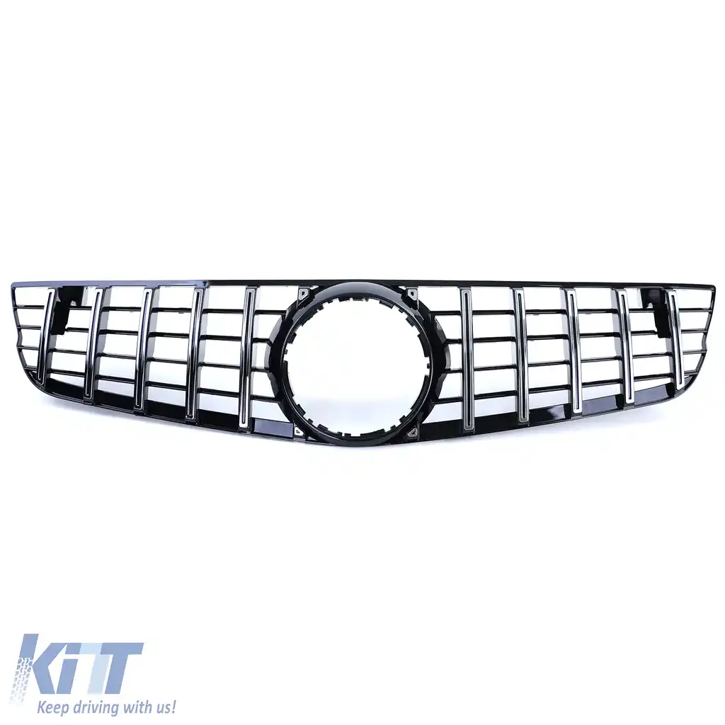 Grilă sport neagră lucioasă cromată, potrivită pentru Mercedes SL R230 facelift 08-12-image-6203080