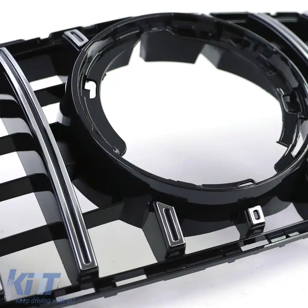 Grilă sport neagră lucioasă cromată, potrivită pentru Mercedes C-Class W205 S205 18-21-image-6326531