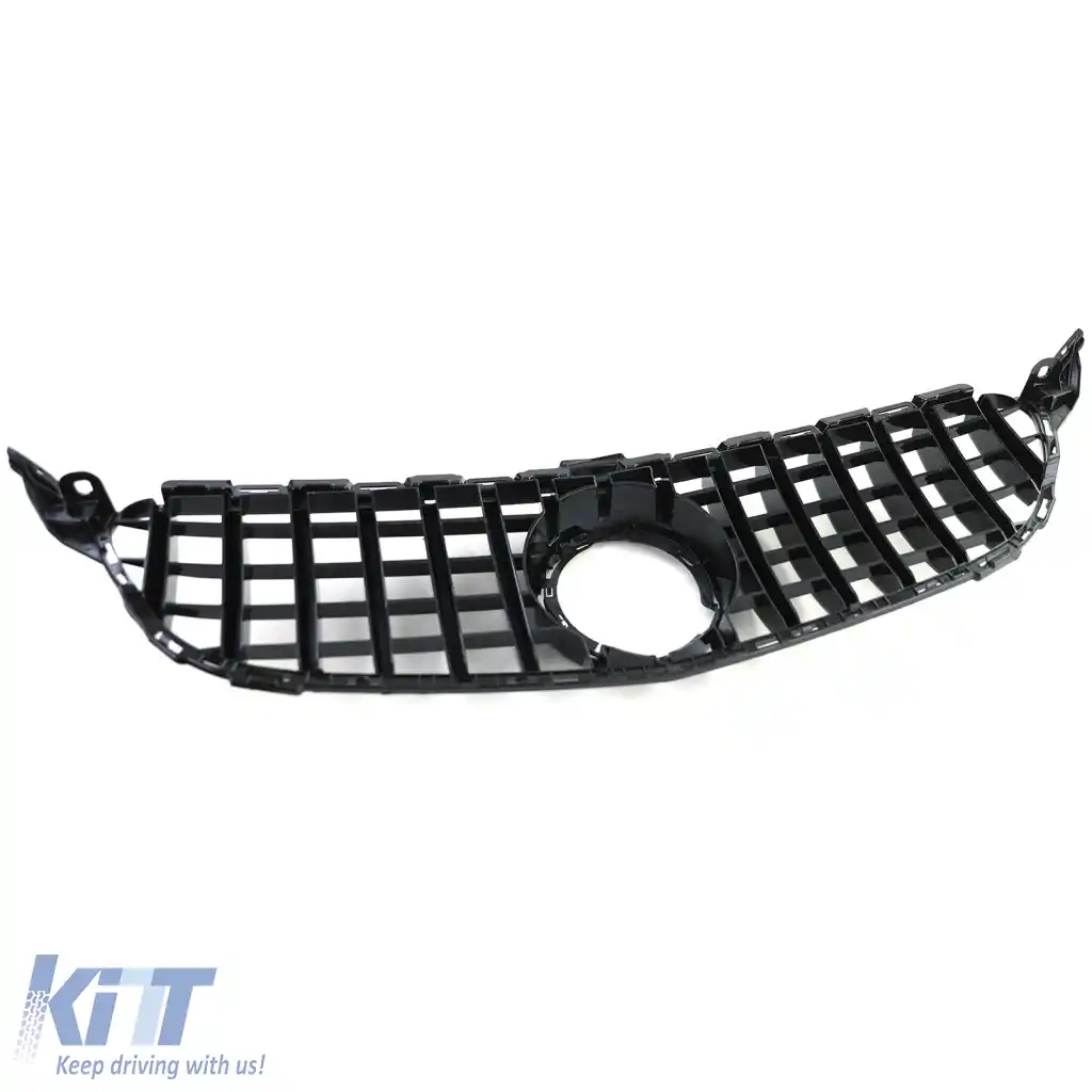 Grilă sport neagră lucioasă cromată, potrivită pentru Mercedes C-Class W205 S205 18-21-image-6326532
