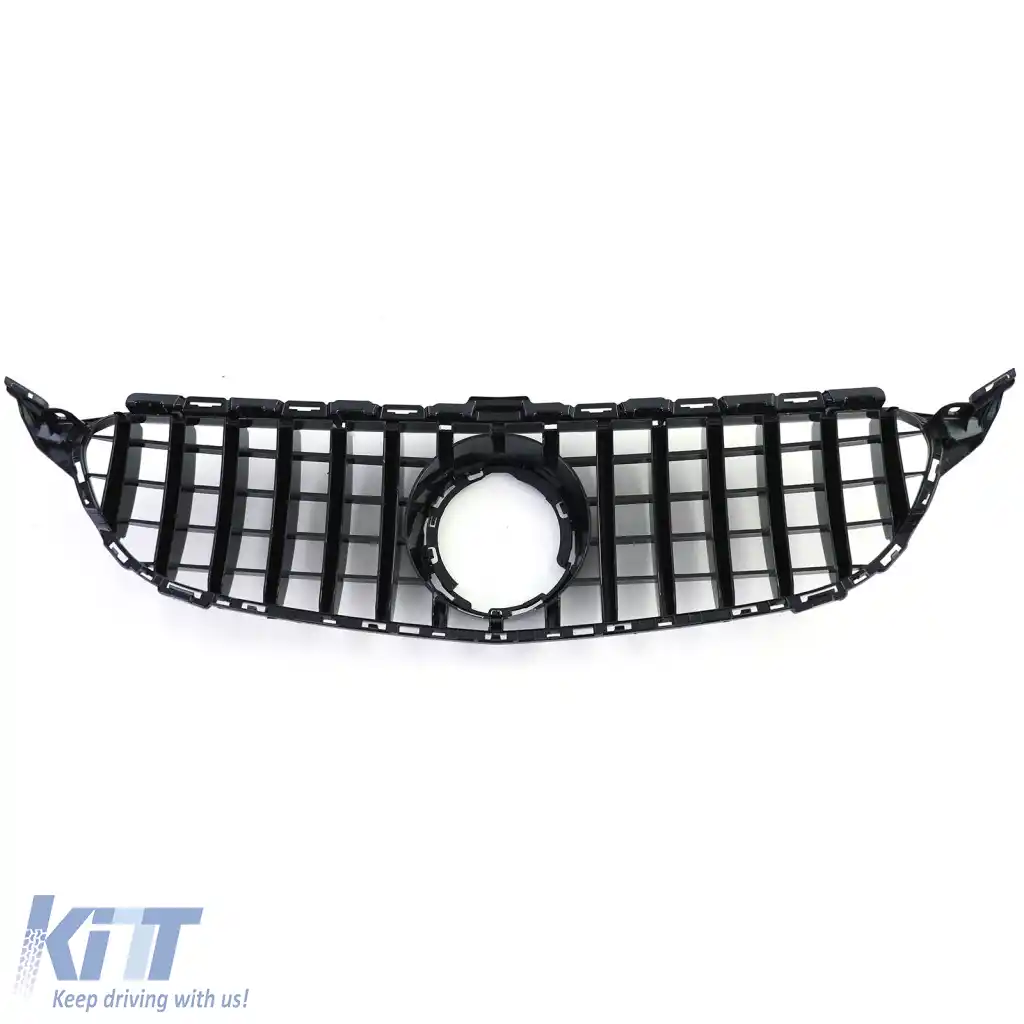 Grilă sport neagră lucioasă cromată, potrivită pentru Mercedes C-Class W205 S205 18-21-image-6326533