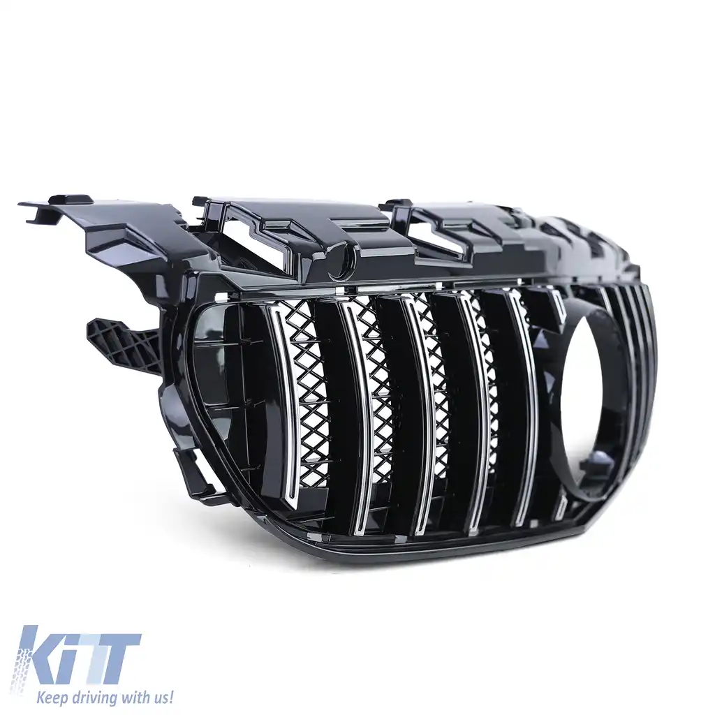 Grilă sport neagră lucioasă cu crom pentru Mercedes SLC R172 facelift 2016-2021-image-6191355