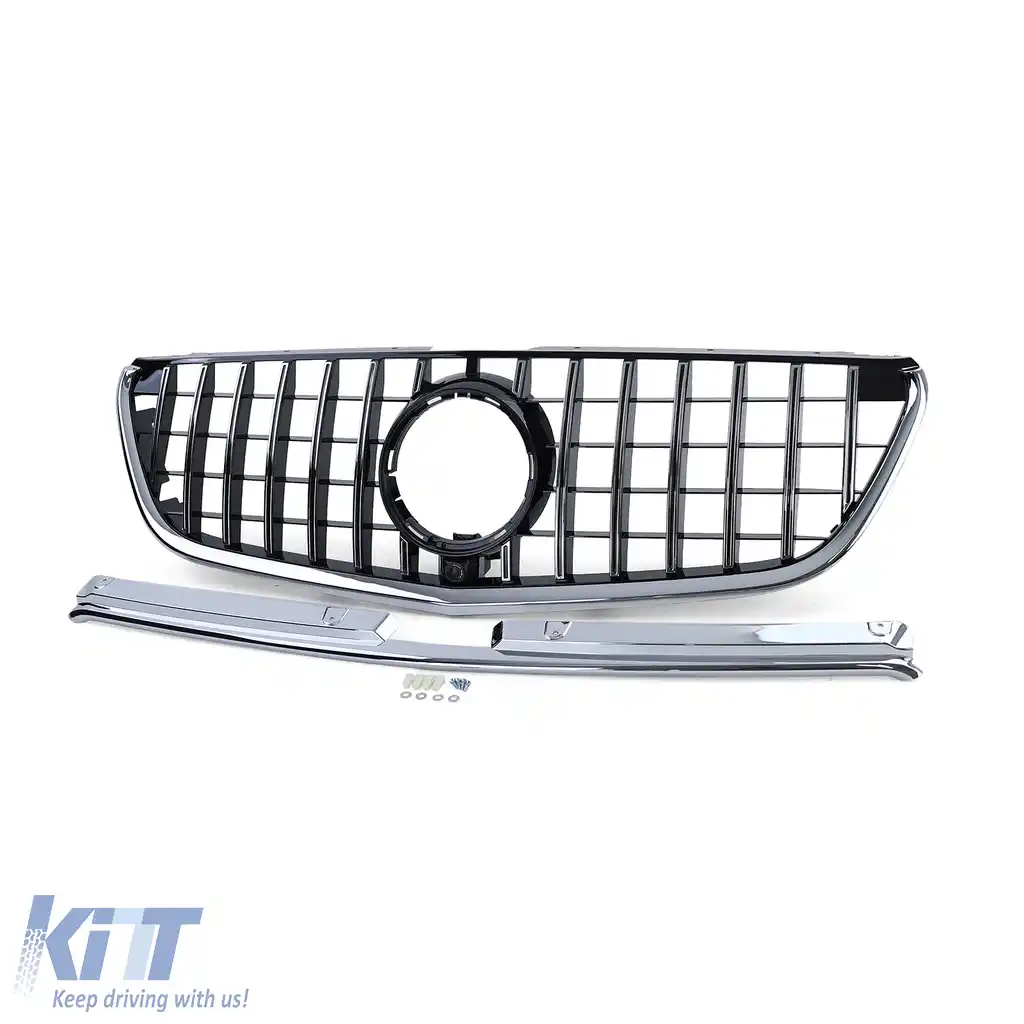 Grilă sport neagră lucioasă cu crom pentru Mercedes Vito W447 din 14-image-6195479