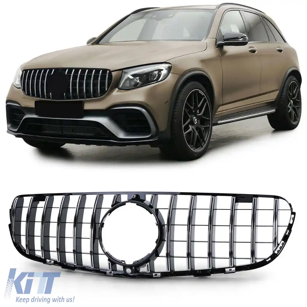 Grilă sport neagră lucioasă cu crom pentru Mercedes GLC X253 Coupe C253 15-19