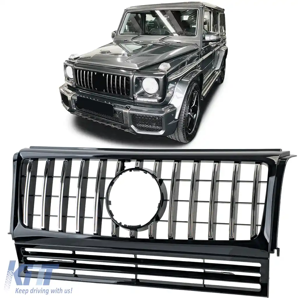 Grilă sport neagră lucioasă cu crom pentru Mercedes G-Class W463 90-18