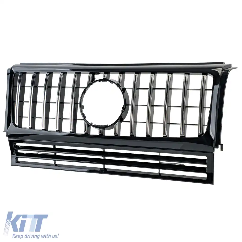 Grilă sport neagră lucioasă cu crom pentru Mercedes G-Class W463 90-18-image-6196537