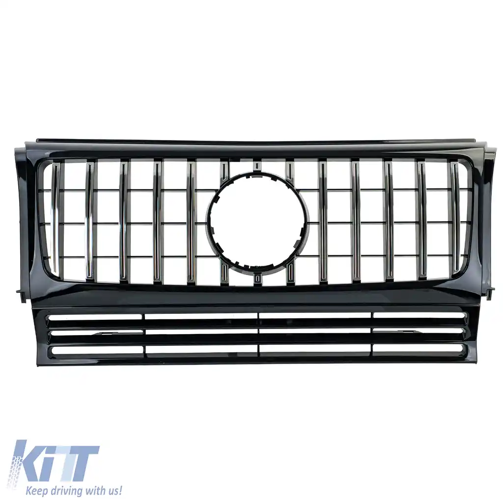 Grilă sport neagră lucioasă cu crom pentru Mercedes G-Class W463 90-18-image-6196538