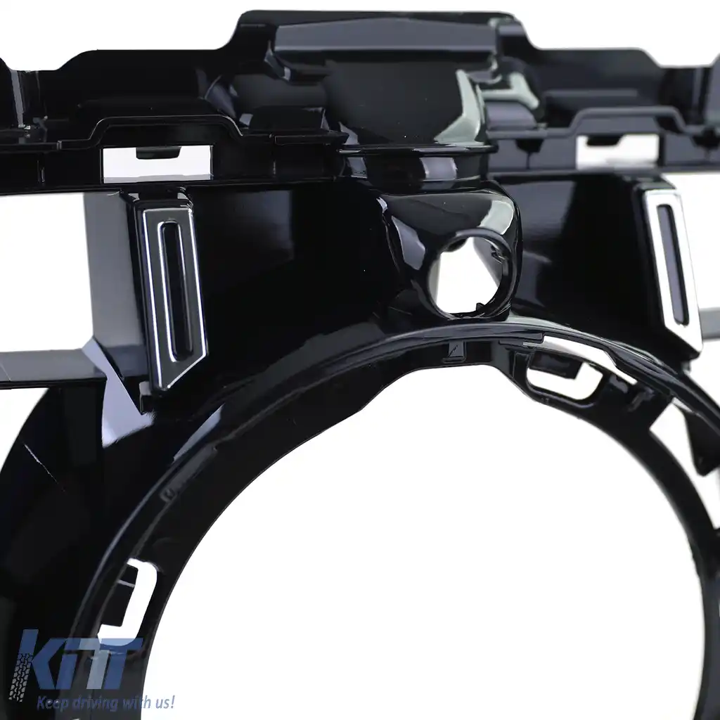 Grilă sport neagră lucioasă cu crom pentru Mercedes C-Class W205 S205 18-21-image-6198343