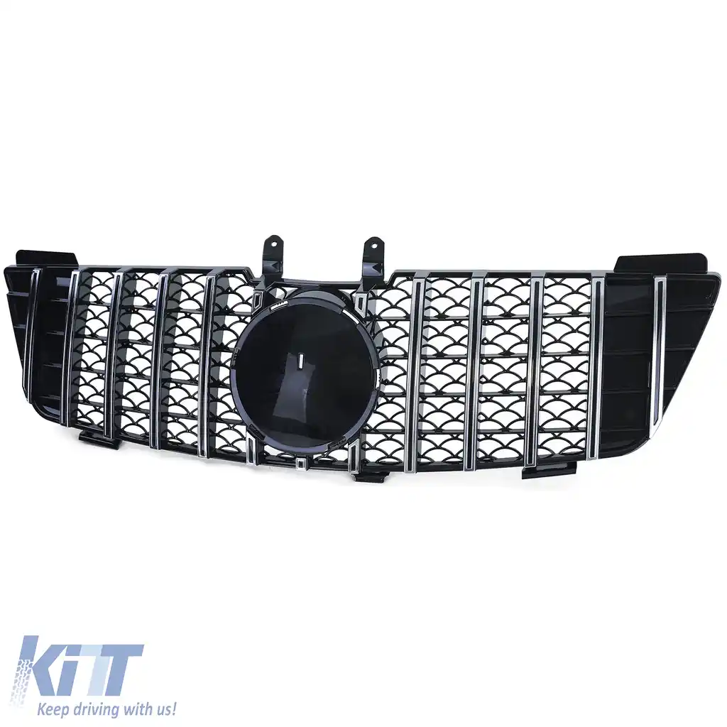 Grilă sport neagră lucioasă cu crom pentru Mercedes M-Class ML W164 05-08-image-6205245