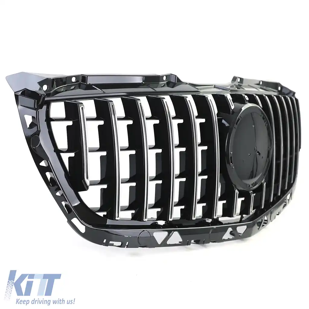Grilă sport neagră lucioasă cu crom pentru Mercedes Sprinter W906 Facelift 13-18-image-6207289