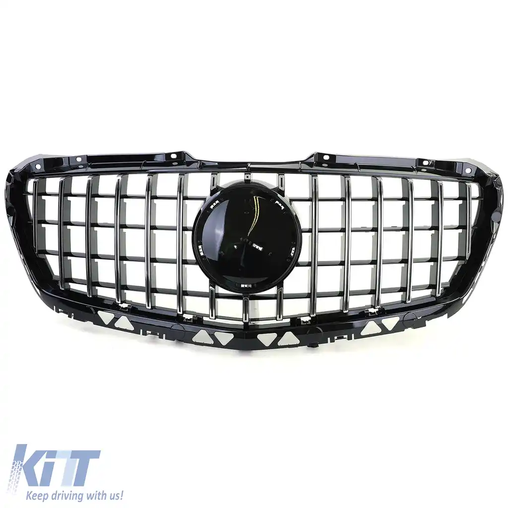Grilă sport neagră lucioasă cu crom pentru Mercedes Sprinter W906 Facelift 13-18-image-6207292