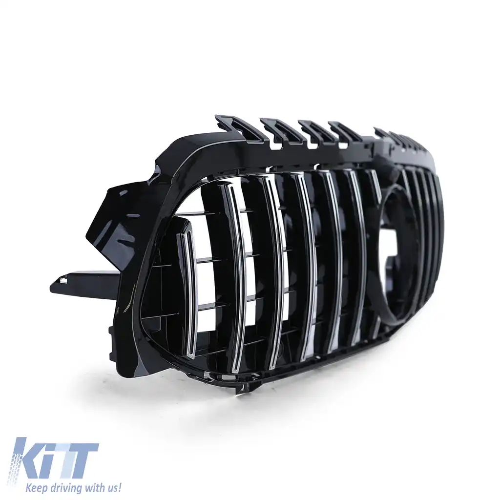 Grilă sport neagră lucioasă cu crom pentru Mercedes A-Class W177 V177 18-24-image-6209593