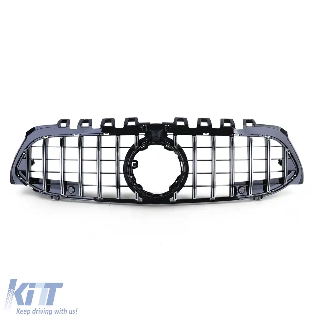 Grilă sport neagră lucioasă cu crom pentru Mercedes A-Class W177 V177 18-24-image-6209594