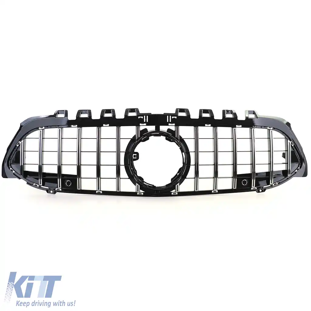 Grilă sport neagră lucioasă cu crom pentru Mercedes A-Class W177 V177 18-24-image-6257482