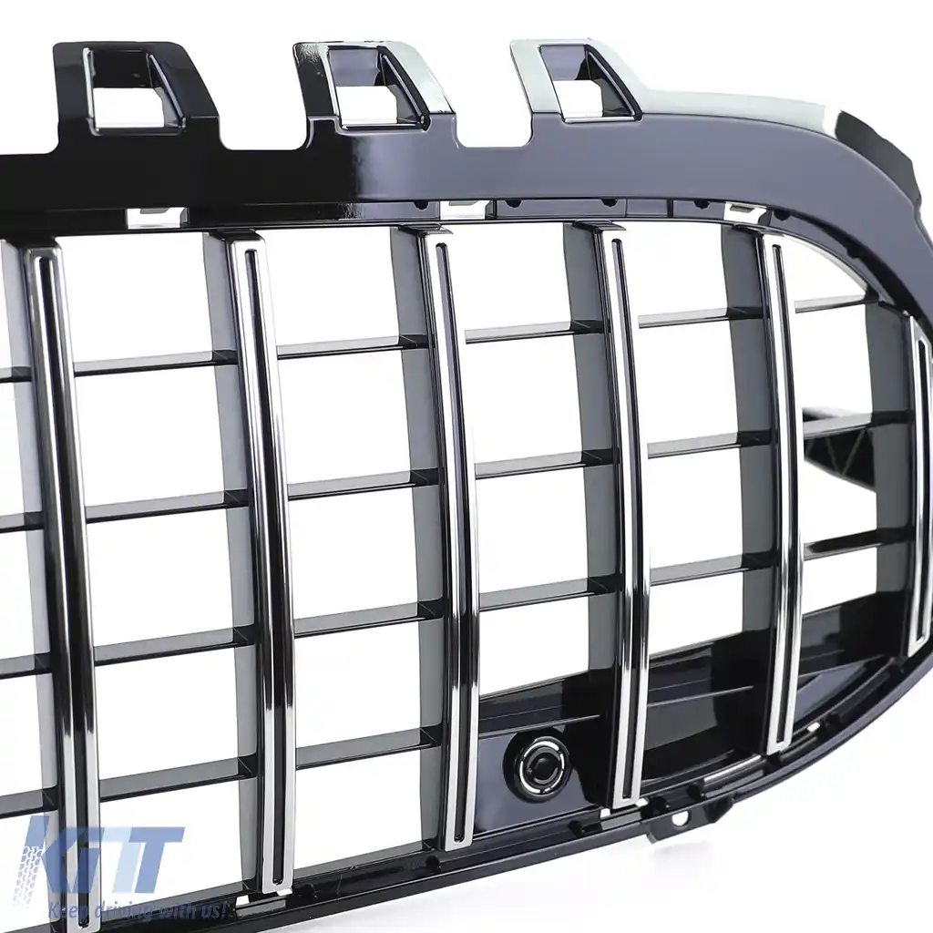 Grilă sport neagră lucioasă cu crom pentru Mercedes A-Class W177 V177 18-24-image-6257483