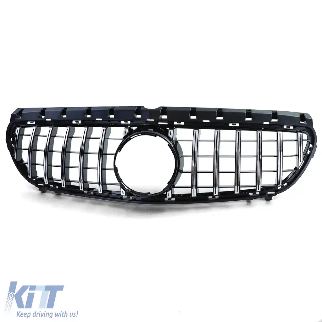 Grilă sport neagră lucioasă cu crom, potrivită pentru Mercedes B-Class W246 14-18-image-6193663
