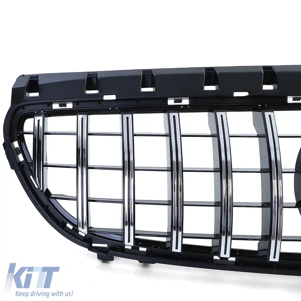 Grilă sport neagră lucioasă cu crom, potrivită pentru Mercedes B-Class W246 14-18-image-6193666