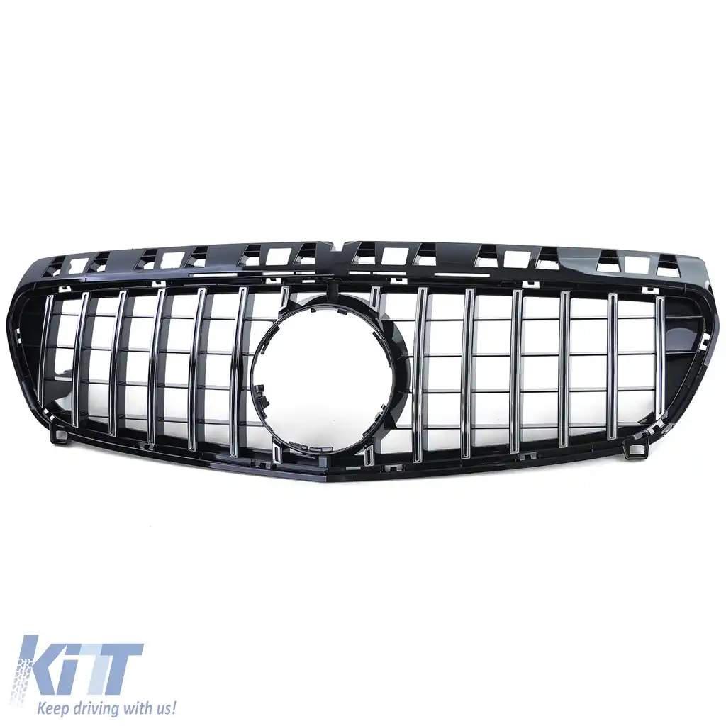 Grilă sport neagră lucioasă cu crom, potrivită pentru Mercedes A-Class W176 12-15-image-6195020
