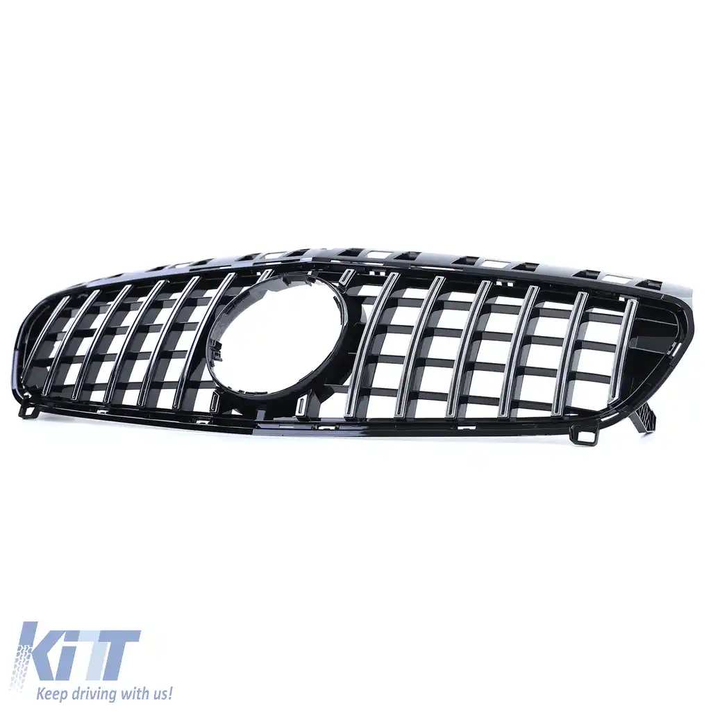 Grilă sport neagră lucioasă cu crom, potrivită pentru Mercedes A-Class W176 12-15-image-6195021