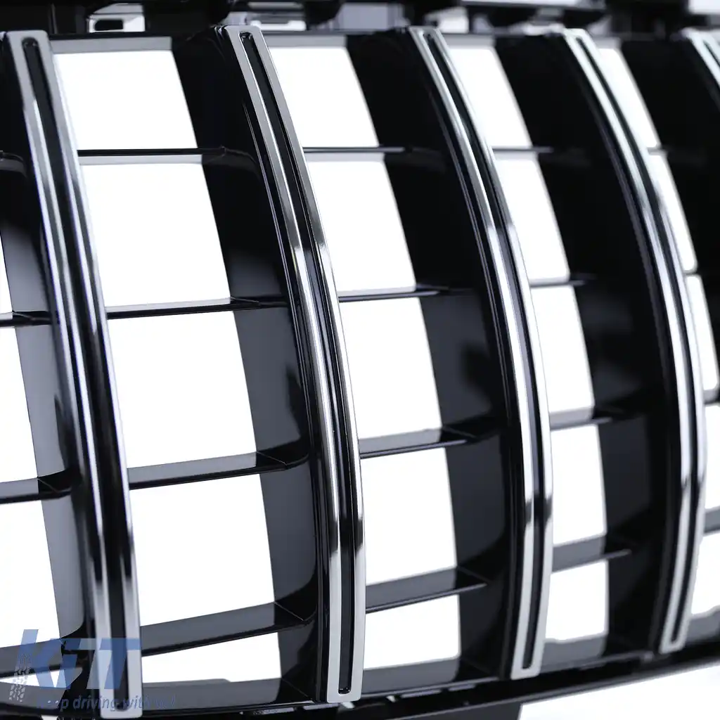Grilă sport neagră lucioasă cu crom, potrivită pentru Mercedes W176 Facelift 15-18-image-6195031