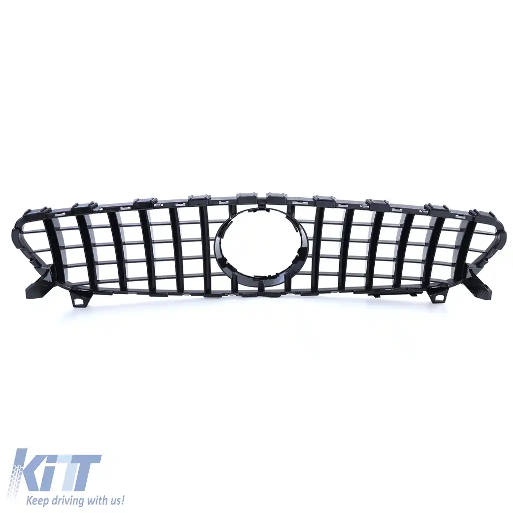 Grilă sport neagră lucioasă cu crom, potrivită pentru Mercedes W176 Facelift 15-18-image-6195033