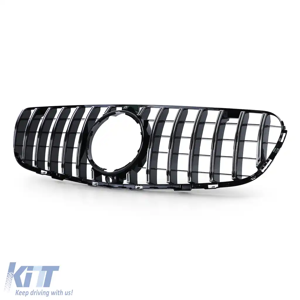 Grilă sport neagră lucioasă cu crom, potrivită pentru Mercedes GLC X253 Coupe C253 15-19-image-6239735