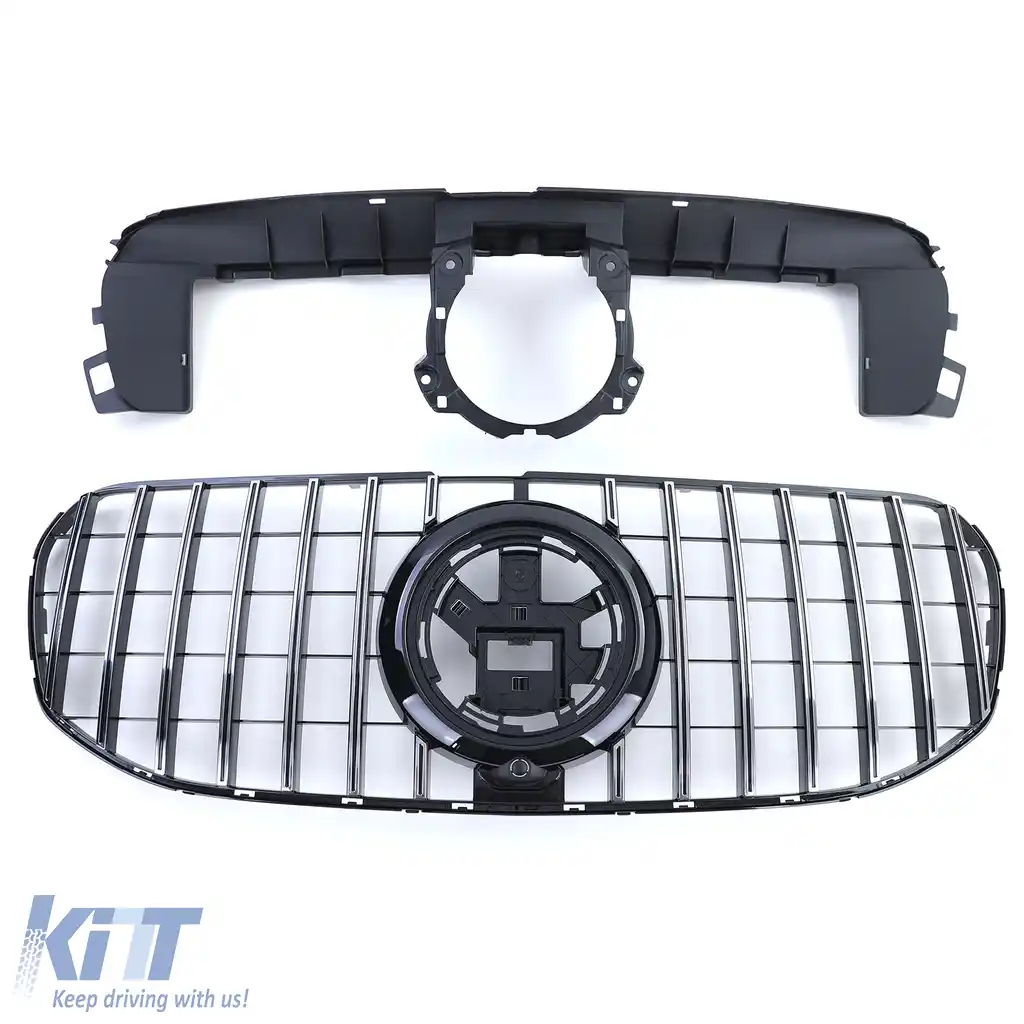 Grilă sport neagră lucioasă cu crom, potrivită pentru Mercedes GLS X167 din 2019-image-6259234
