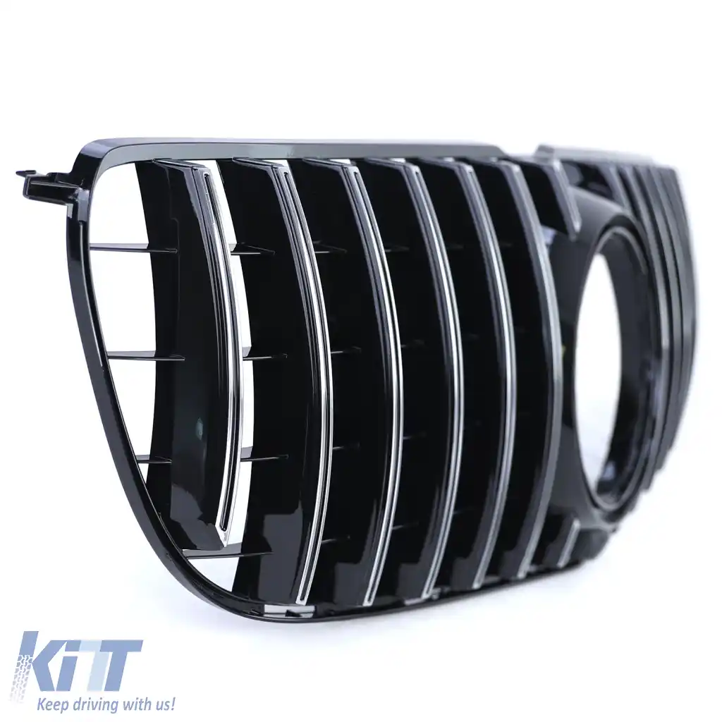 Grilă sport neagră lucioasă cu crom, potrivită pentru Mercedes GLS X166 15-19-image-6326619