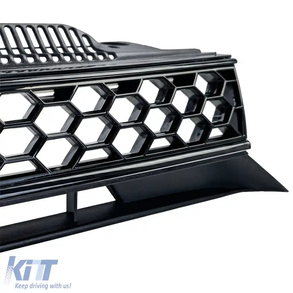 Grilă sport neagră lucioasă fără emblemă, potrivită pentru VW Golf 6, inclusiv GTI + R-image-6278078