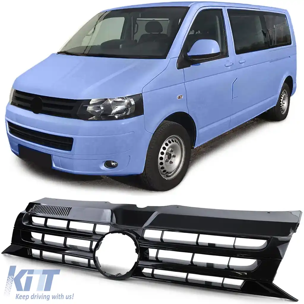 Grilă sport neagră lucioasă pentru emblema pentru VW Bus T5 Facelift 09-15