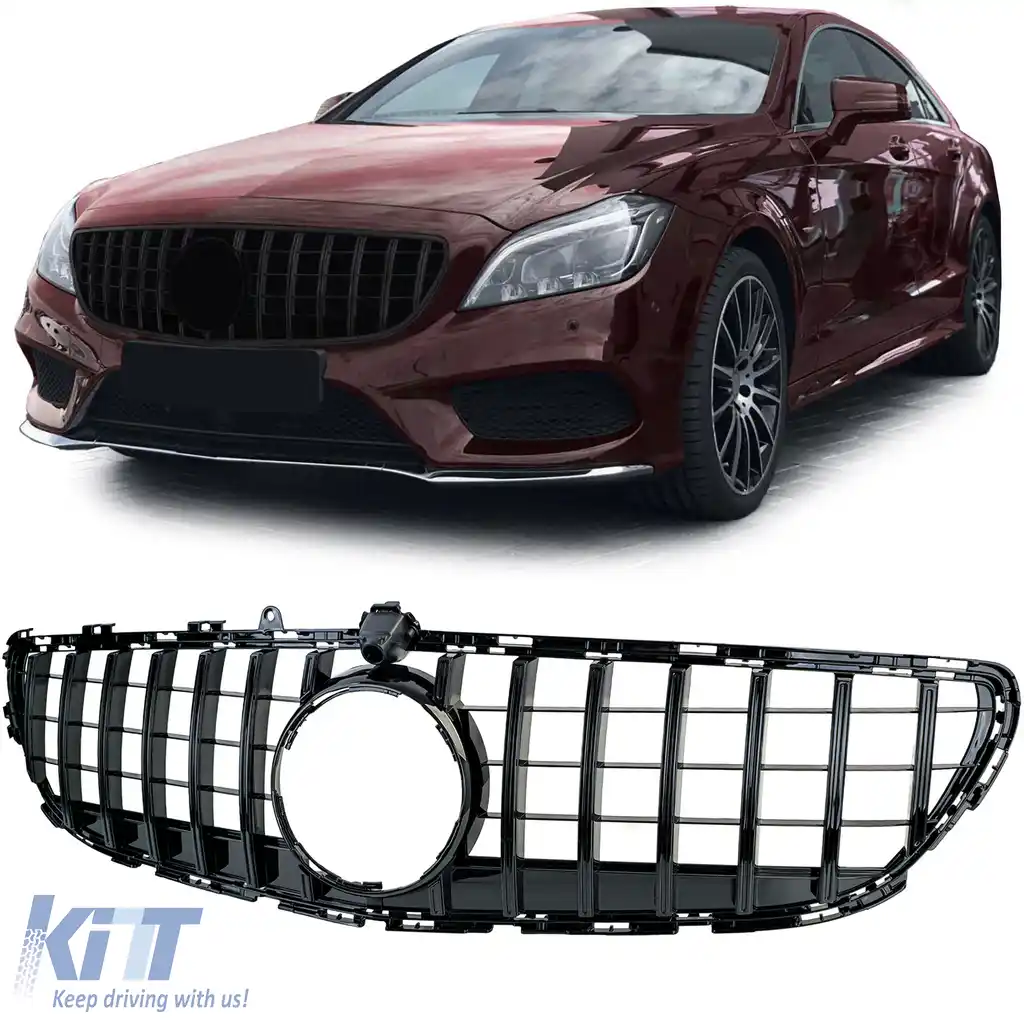 Grilă sport neagră lucioasă, potrivită pentru Mercedes CLS C218 X218 Facelift 14-18